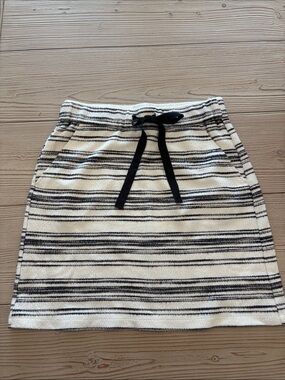 Loft Striped Drawstring Skirt - Black & White